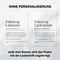 Fahrzeuglackiererin Definition Poster personalisierbar mit Namen Beruf Poster Fahrzeuglackiererin Geschenk Einzug Geburtstag Geschenk Poster
