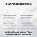 Feuerwehrfrau Definition Poster personalisierbar mit Namen Beruf Poster Feuerwehr Geschenk Einzug Geburtstag Poster Beruf Definition