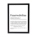 Feuerwehrfrau Definition Poster personalisierbar mit Namen Beruf Poster Feuerwehr Geschenk Einzug Geburtstag Poster Beruf Definition