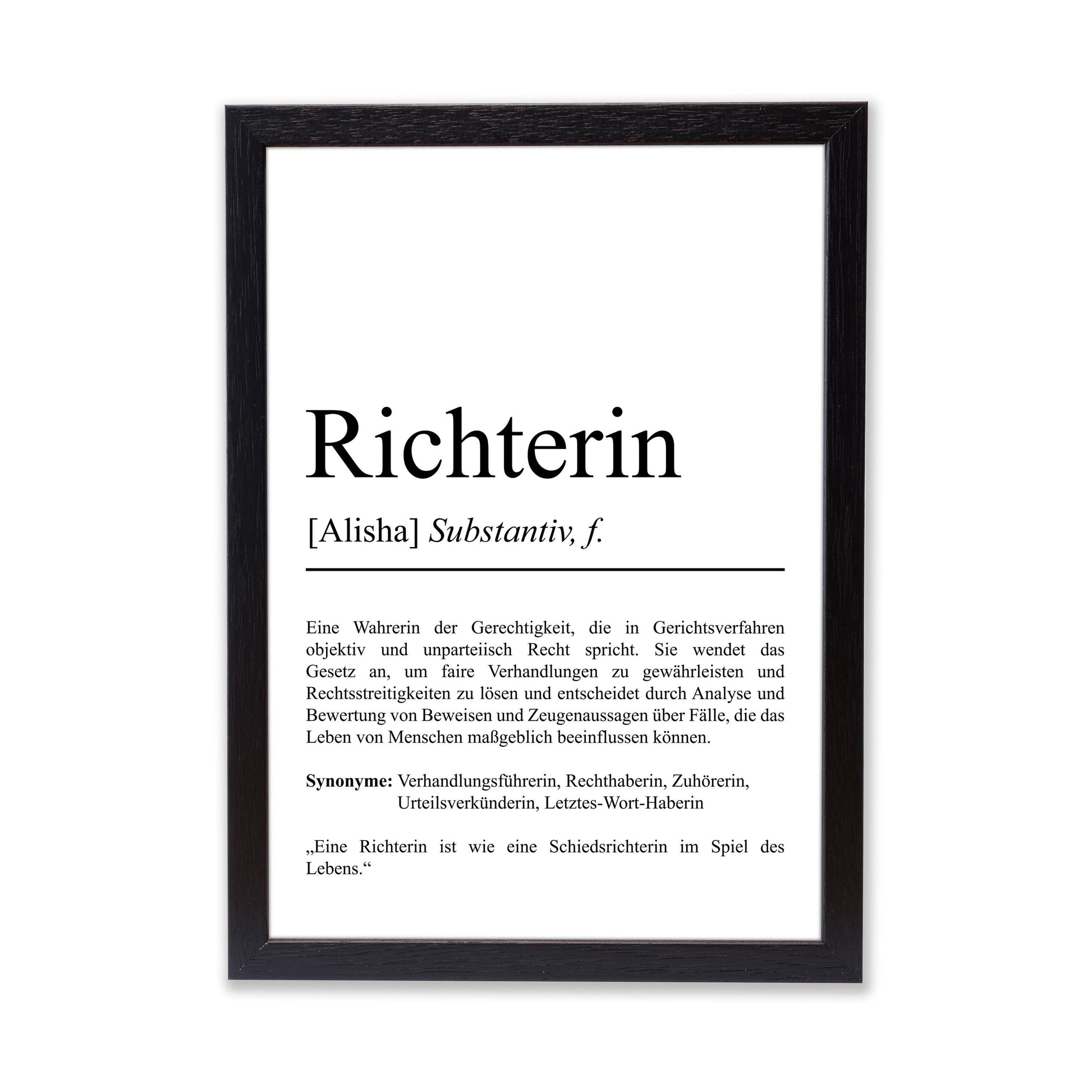 Richterin Definition Poster personalisierbar mit Namen Beruf Poster Richterin Geschenk Einzug Geburtstag Geschenk Richterin Poster Beruf