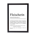 Fleischerin Definition Poster personalisierbar mit Namen Beruf Poster Fleischerin Geschenk Einzug Geburtstag Geschenk Fleischerin Poster