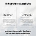 Rentnerin Definition Poster personalisierbar mit Namen Beruf Poster Rentnerin Geschenk Einzug Geburtstag Geschenk Rentnerin Poster Beruf