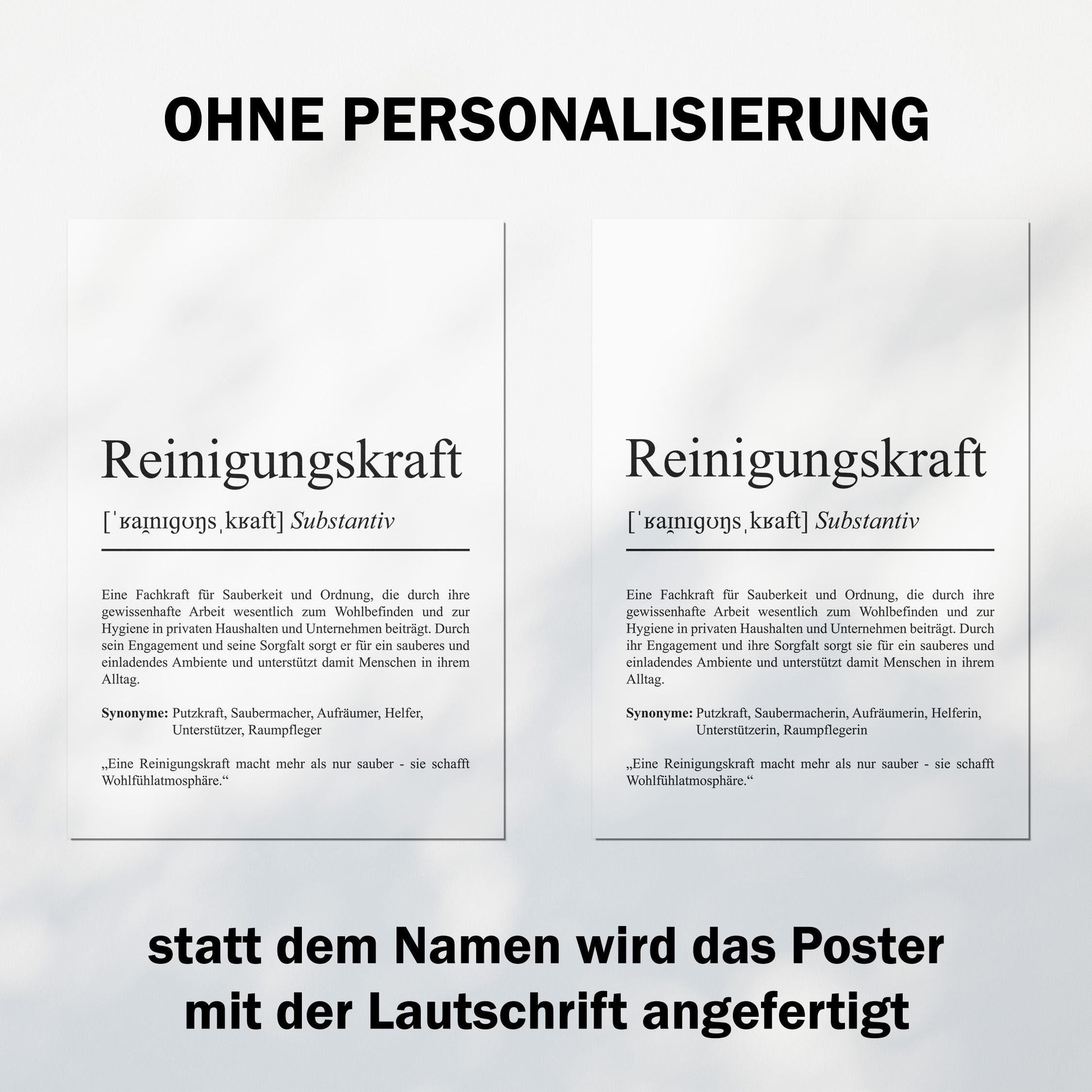 Reinigungskraft Definition Poster personalisierbar mit Namen Beruf Poster Reiniger Geschenk Einzug Geburtstag Geschenk Reiniger Poster Beruf