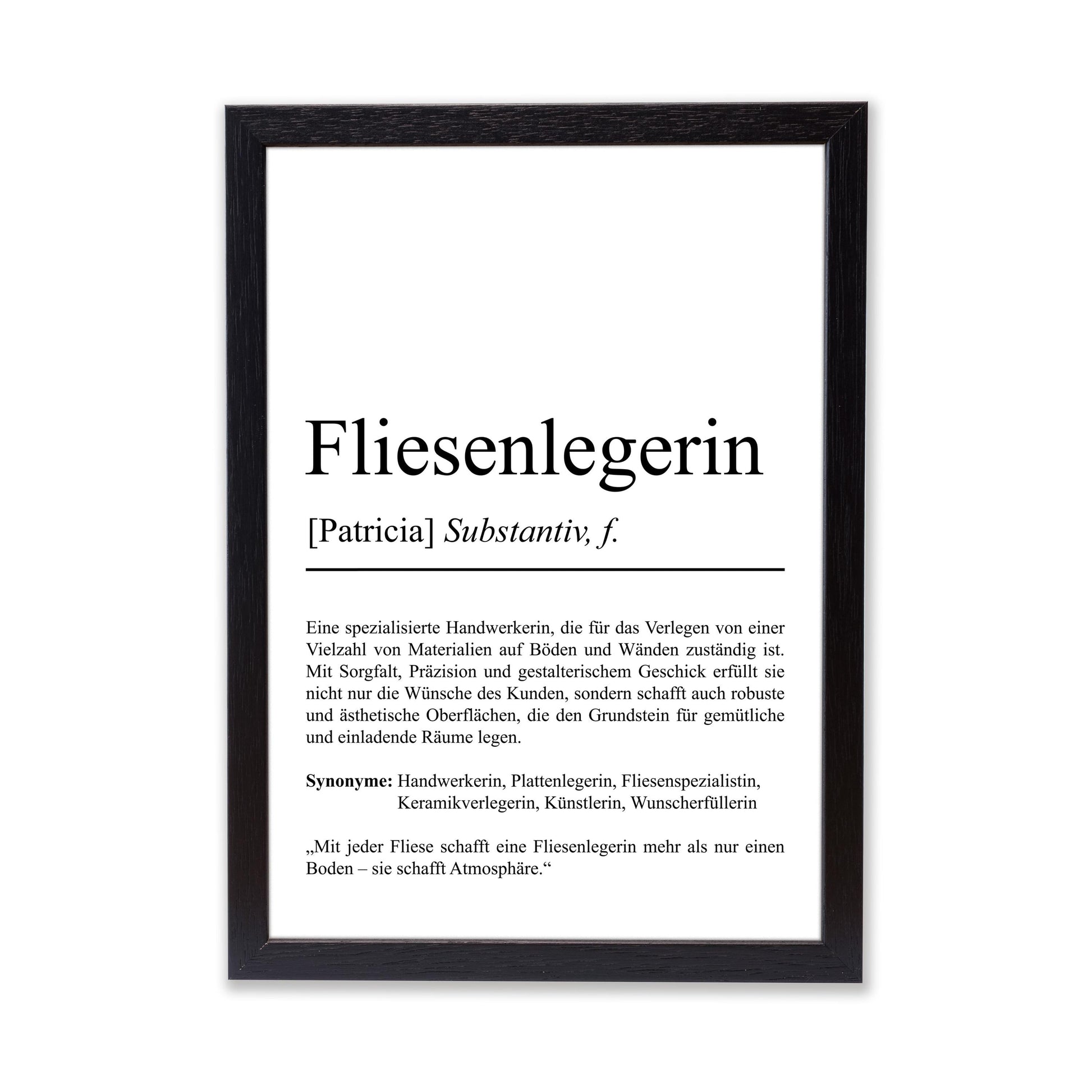 Fliesenlegerin Definition Poster personalisierbar mit Namen Beruf Poster Fliesenlegerin Geschenk Einzug Geburtstag Geschenk Fliesenlegerin Poster Beruf Definition