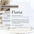 Florist Definition Poster personalisierbar mit Namen Beruf Poster Florist Geschenk Einzug Geburtstag Geschenk Florist Poster Beruf