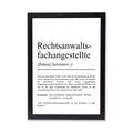 Rechtanwaltsfachangestellte Definition Poster personalisierbar mit Namen Beruf Poster Rechtsanwaltsgehilfe Geschenk Einzug Geburtstag