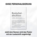 Realschulabschluss Definition Poster personalisierbar mit Namen Abschluss Poster Geschenk zum Abschluss Realschule Geschenk Abschluss Poster