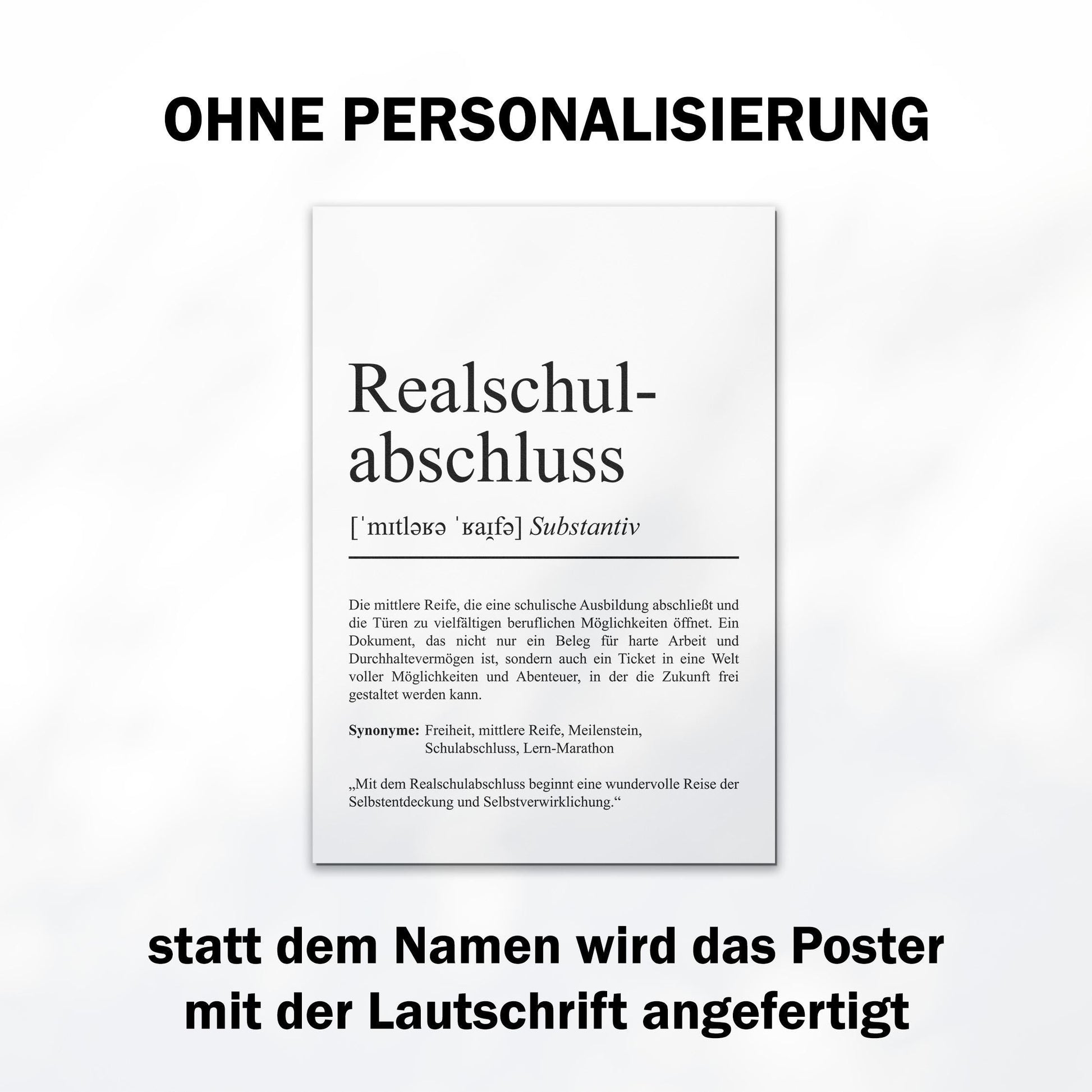 Realschulabschluss Definition Poster personalisierbar mit Namen Abschluss Poster Geschenk zum Abschluss Realschule Geschenk Abschluss Poster