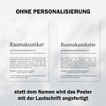 Raumakustikerin Definition Poster personalisierbar mit Namen Beruf Poster Raumakustikerin Geschenk Einzug Geburtstag Geschenk Akustikerin