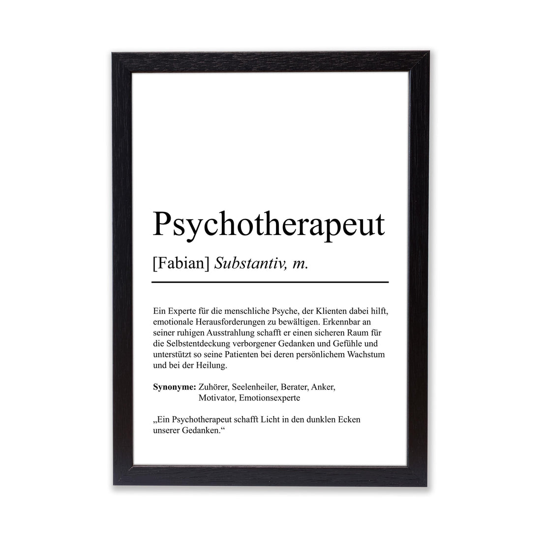 Psychotherapeut Definition Poster personalisierbar mit Namen Beruf Poster Psychotherapeut Geschenk Einzug Geburtstag Therapeut Poster