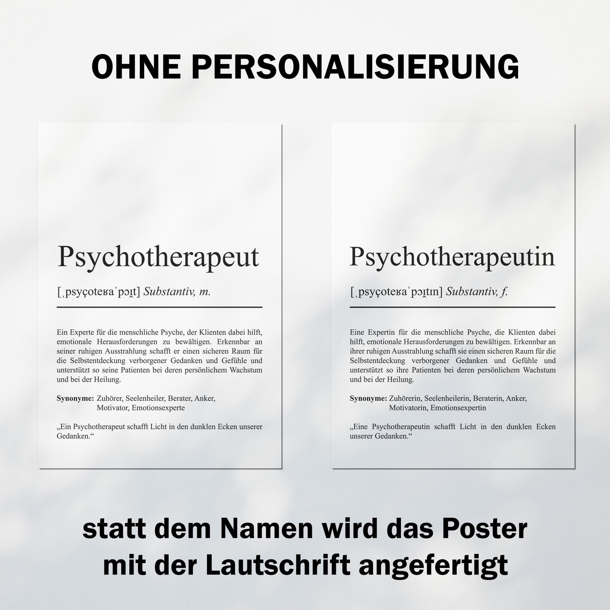 Psychotherapeut Definition Poster personalisierbar mit Namen Beruf Poster Psychotherapeut Geschenk Einzug Geburtstag Therapeut Poster