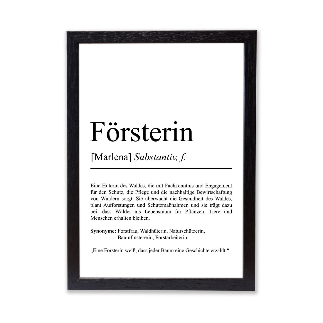 Försterin Definition Poster personalisierbar mit Namen Beruf Poster Försterin Geschenk Einzug Geburtstag Geschenk Försterin Poster Beruf