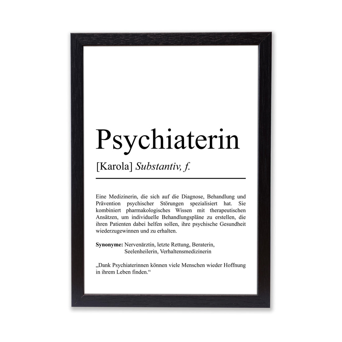 Psychiaterin Definition Poster personalisierbar mit Namen Beruf Poster Psychiaterin Geschenk Einzug Geburtstag Psychiaterin Poster