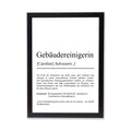 Gebäudereinigerin Definition Poster personalisierbar mit Namen Beruf Poster Reinigerin Geschenk Einzug Geburtstag Geschenk Reinigerin Poster