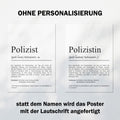 Polizist Definition Poster personalisierbar mit Namen Beruf Poster Polizist Geschenk Einzug Geburtstag Geschenk Polizist Poster Beruf