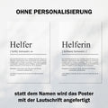 Helferin Definition Poster personalisierbar mit Namen Beruf Poster Helferin Geschenk Einzug Geburtstag Geschenk Helferin Poster Beruf