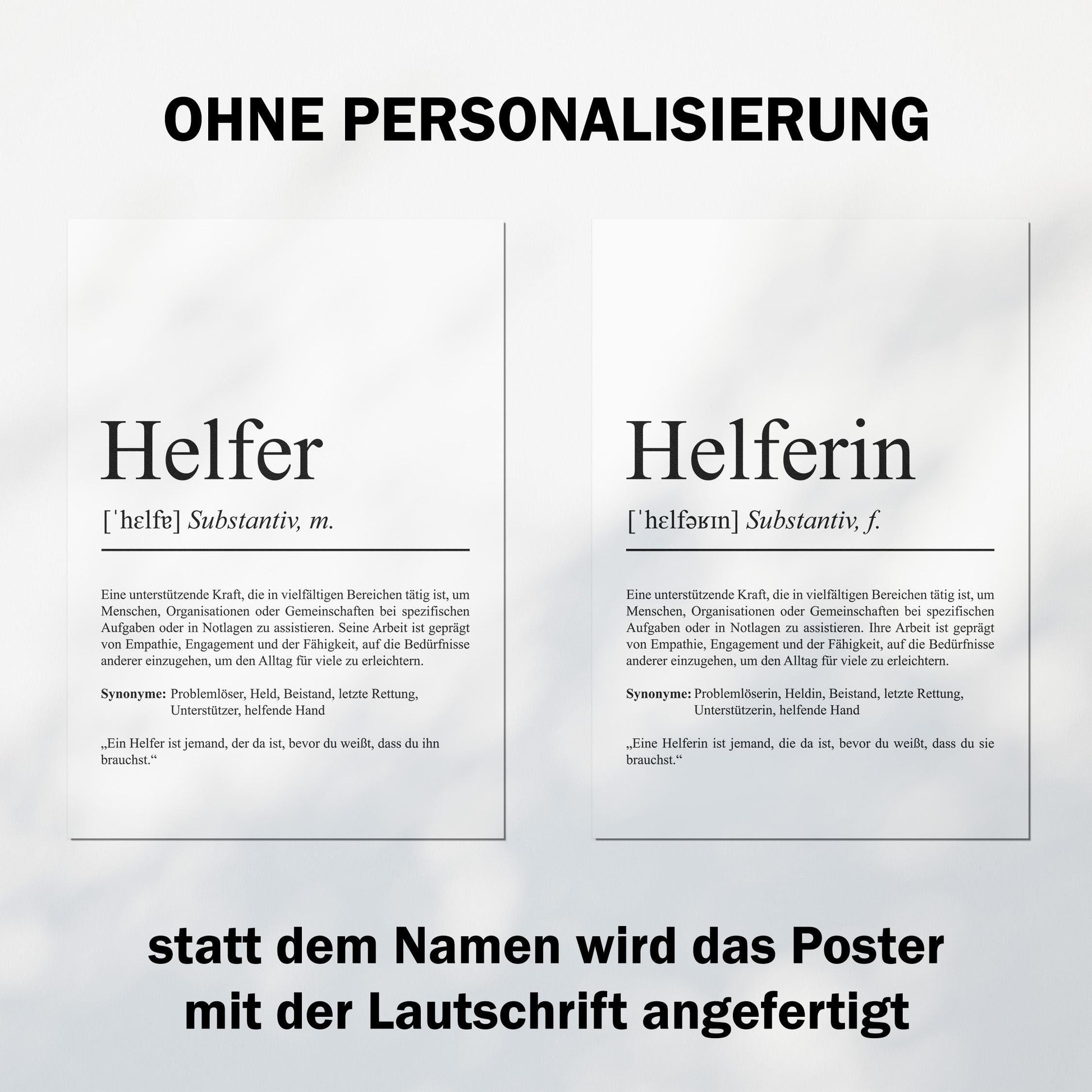 Helferin Definition Poster personalisierbar mit Namen Beruf Poster Helferin Geschenk Einzug Geburtstag Geschenk Helferin Poster Beruf