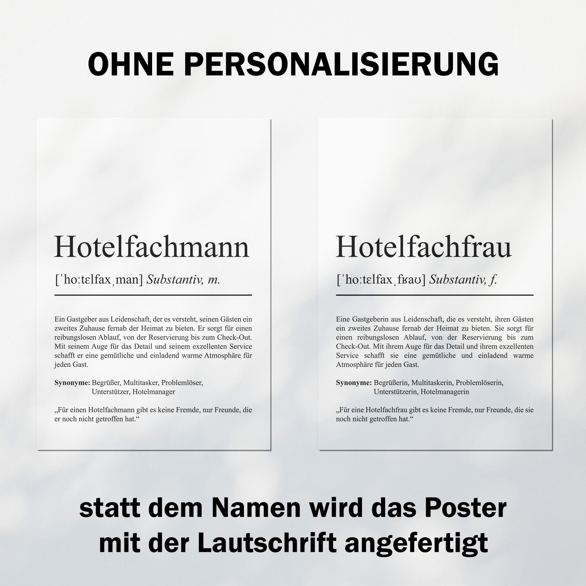 Hotelfachfrau Definition Poster personalisierbar mit Namen Beruf Poster Hotelfachfrau Geschenk Einzug Geburtstag Geschenk Hotelfachfrau
