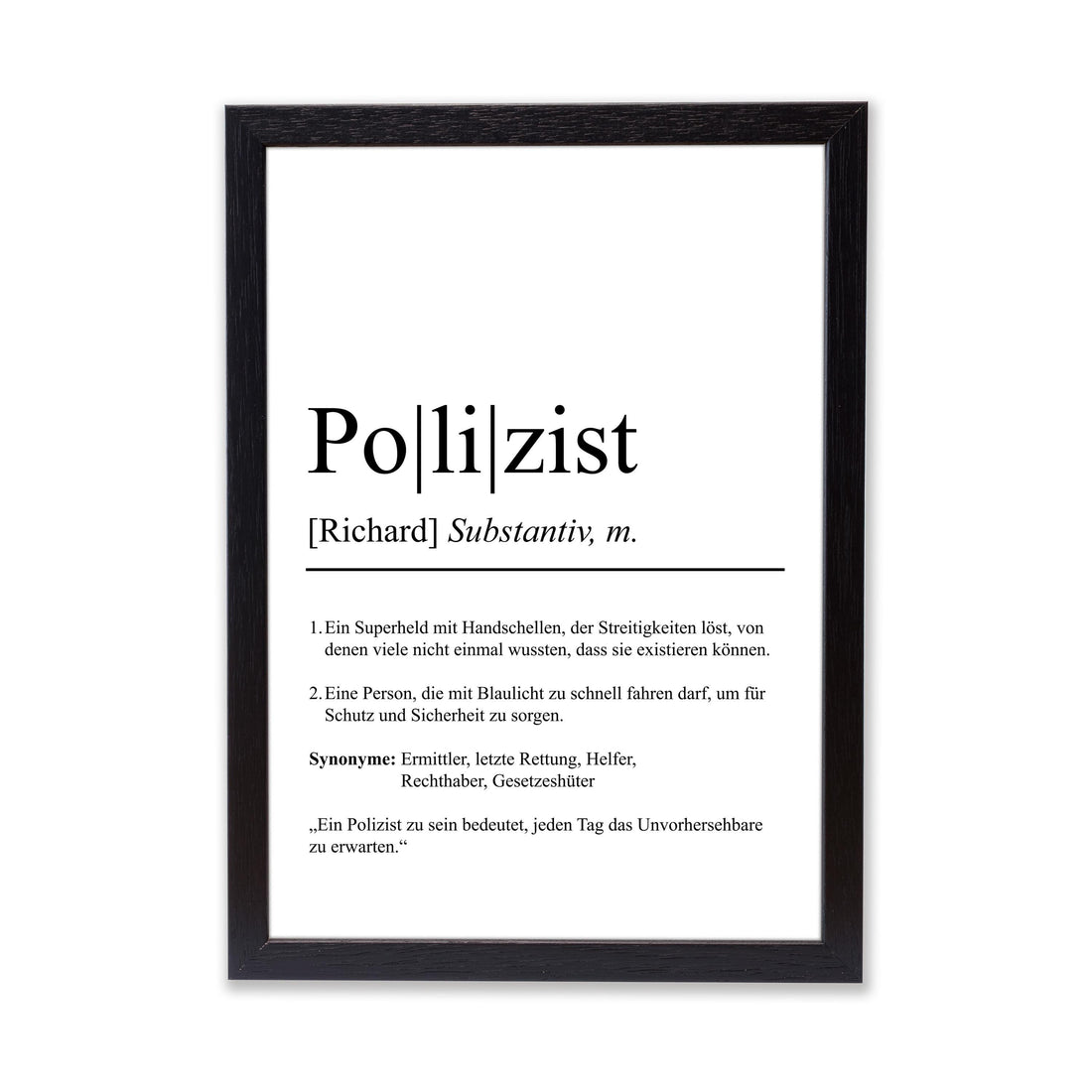 Polizist Definition Poster personalisierbar mit Namen Beruf Poster Polizist Geschenk Einzug Geburtstag Geschenk Polizist Poster Beruf