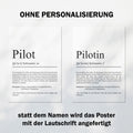 Pilot Definition Poster personalisierbar mit Namen Beruf Poster Pilot Geschenk Einzug Geburtstag Geschenk Pilot Poster Beruf