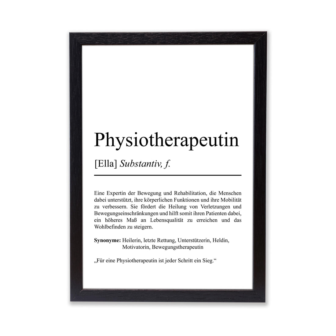Physiotherapeutin Definition Poster personalisierbar mit Namen Beruf Poster Therapeutin Geschenk Einzug Geburtstag Geschenk Physiotherapeut