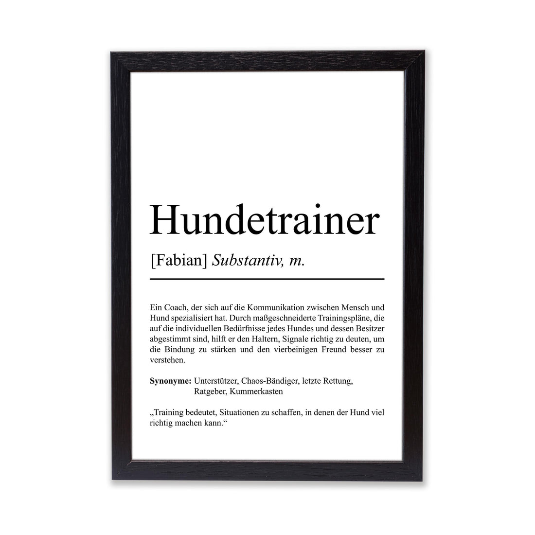 Hundetrainer Definition Poster personalisierbar Beruf Poster Geschenk Hundetrainer Einzug Geburtstag Geschenk Hundetrainer Poster Trainer