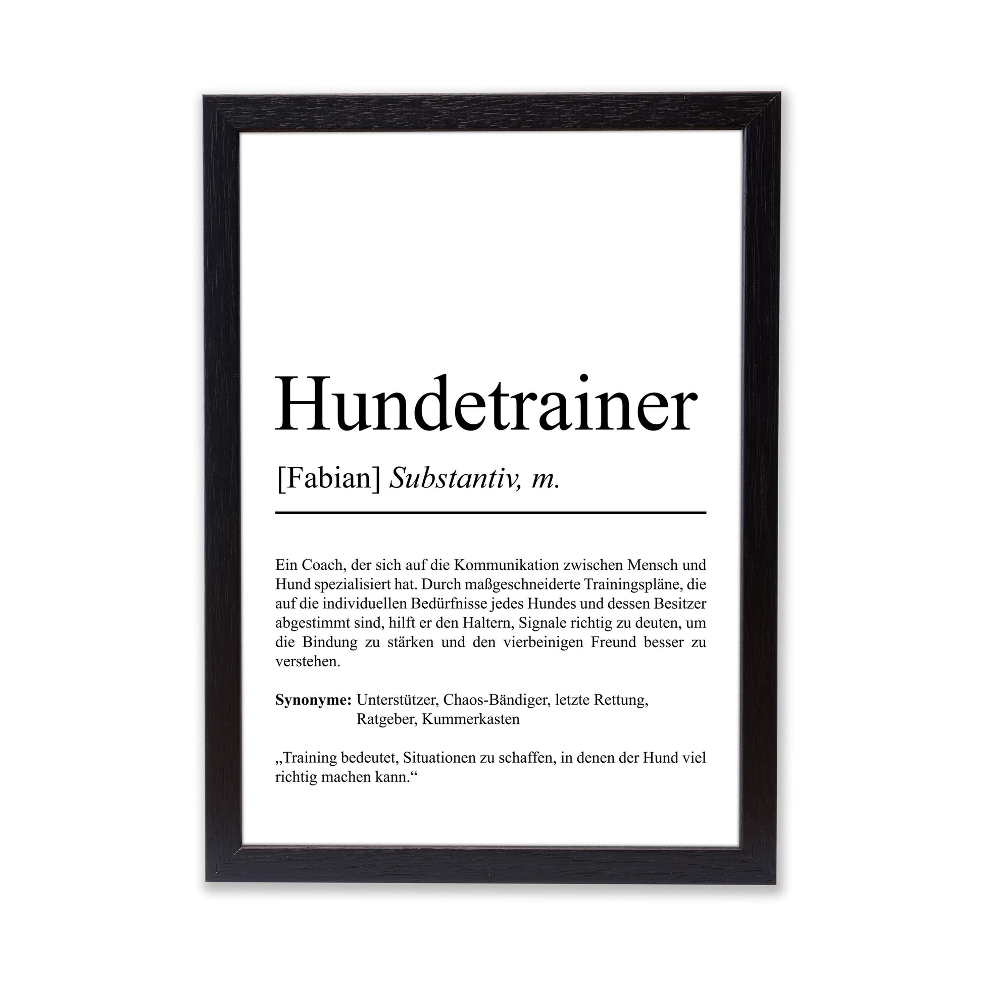 Hundetrainer Definition Poster personalisierbar Beruf Poster Geschenk Hundetrainer Einzug Geburtstag Geschenk Hundetrainer Poster Trainer