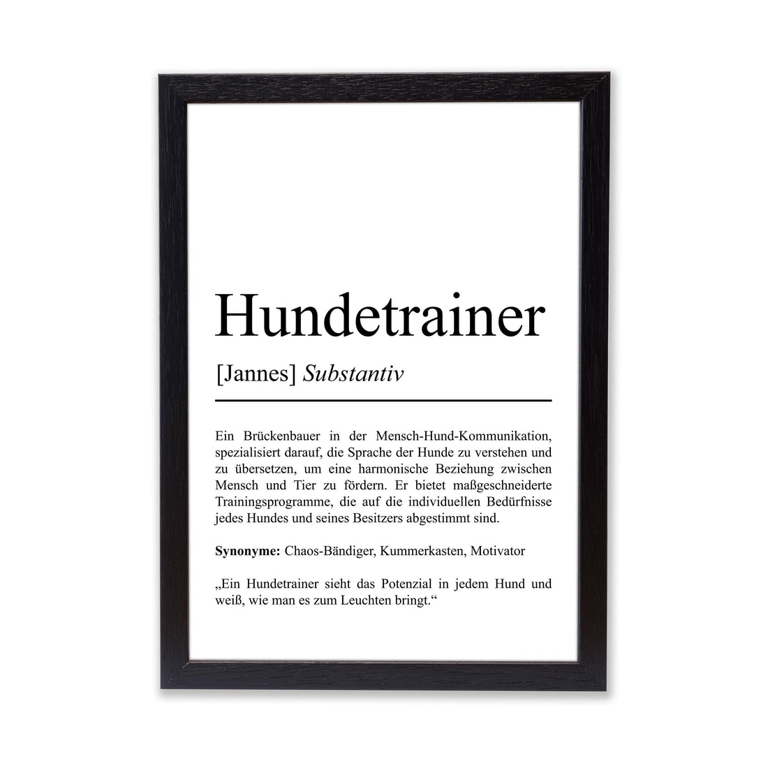 Hundetrainer Definition Poster personalisierbar Beruf Poster Geschenk Hundetrainer Einzug Geburtstag Geschenk Hundetrainer Poster Trainer