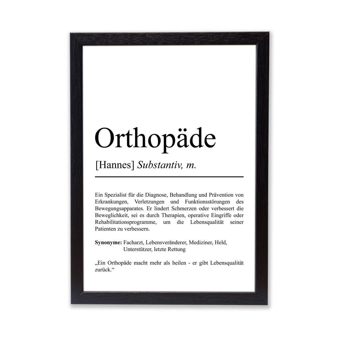 Orthopäde Definition Poster personalisierbar mit Namen Beruf Poster Orthopäde Geschenk Einzug Geburtstag Geschenk Orthopäde Poster Beruf