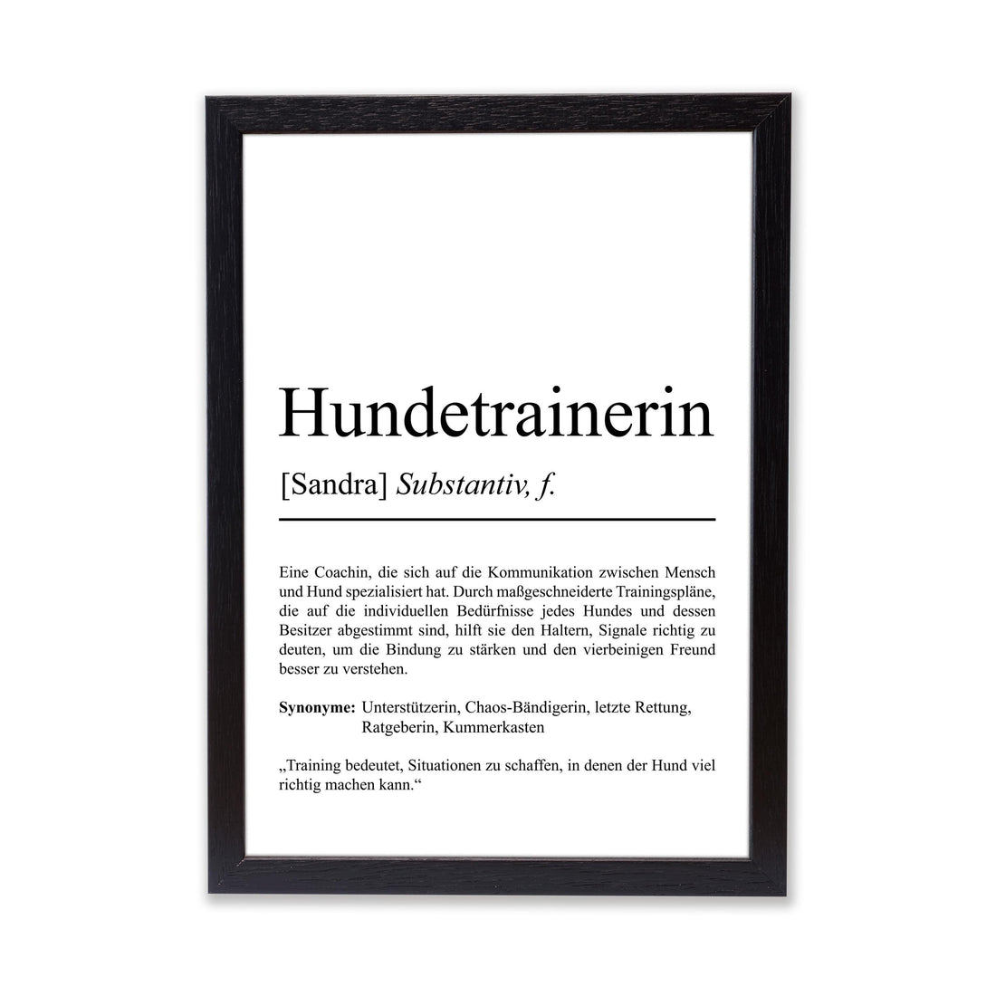 Hundetrainerin Definition Poster personalisierbar Beruf Poster Geschenk Hundetrainerin Einzug Geburtstag Geschenk Hundetrainerin Poster