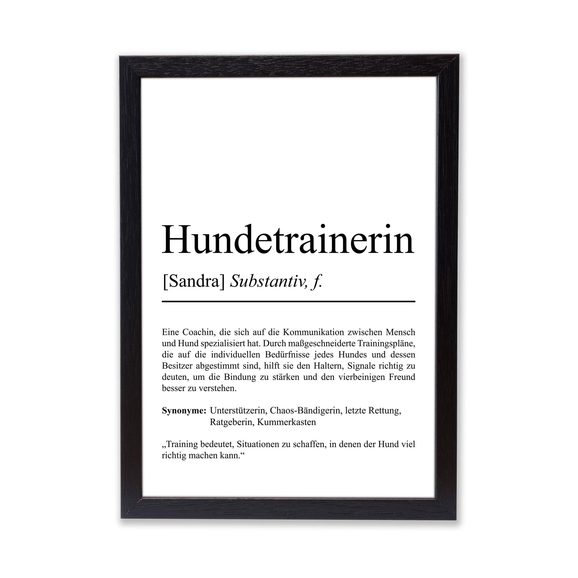 Hundetrainerin Definition Poster personalisierbar Beruf Poster Geschenk Hundetrainerin Einzug Geburtstag Geschenk Hundetrainerin Poster