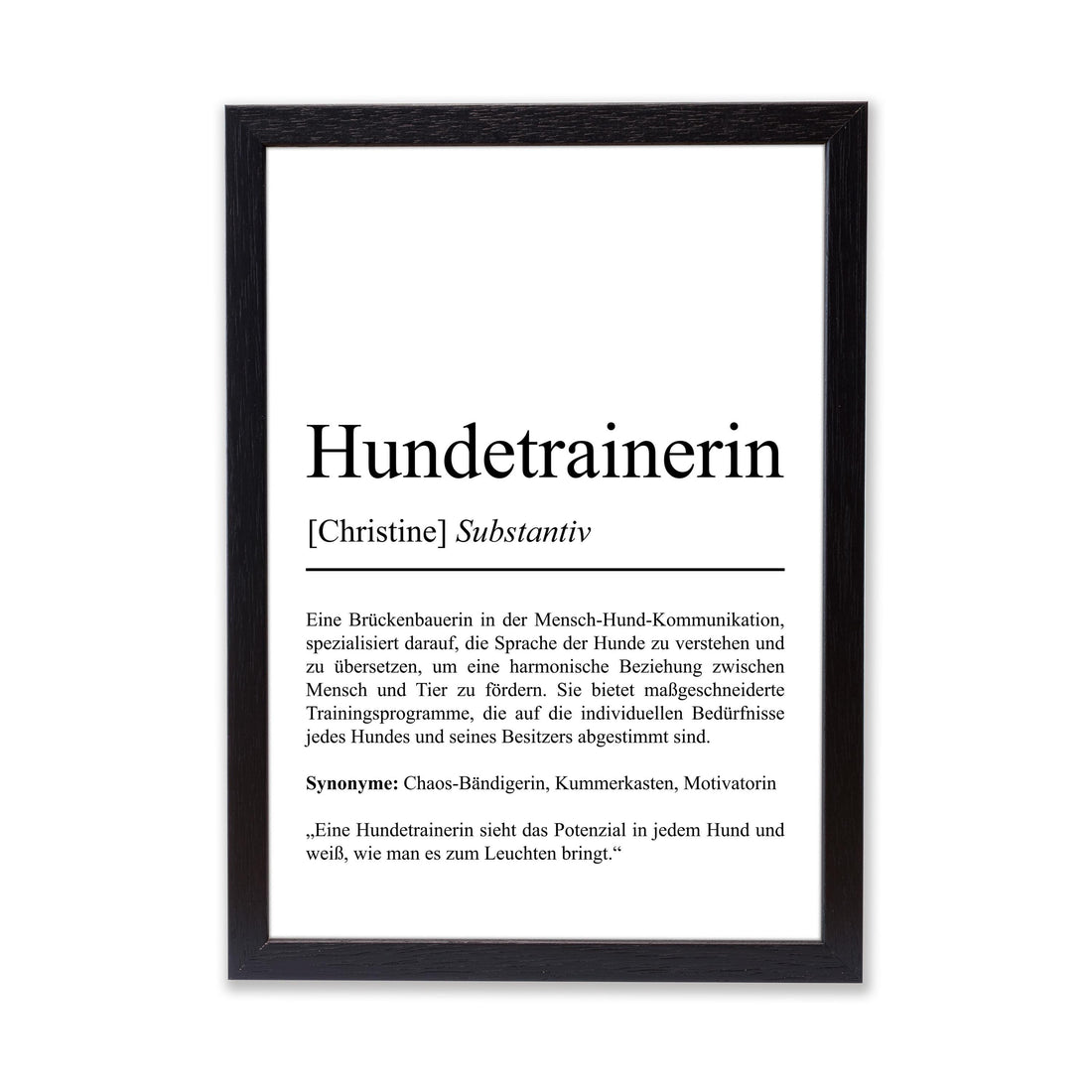 Hundetrainerin Definition Poster personalisierbar Beruf Poster Geschenk Hundetrainerin Einzug Geburtstag Geschenk Hundetrainerin Poster