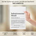 Industriemeister Metall Definition Poster personalisierbar mit Namen Beruf Poster Industriemeister Geschenk Einzug Geburtstag Geschenk