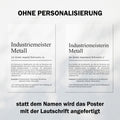 Industriemeister Metall Definition Poster personalisierbar mit Namen Beruf Poster Industriemeister Geschenk Einzug Geburtstag Geschenk