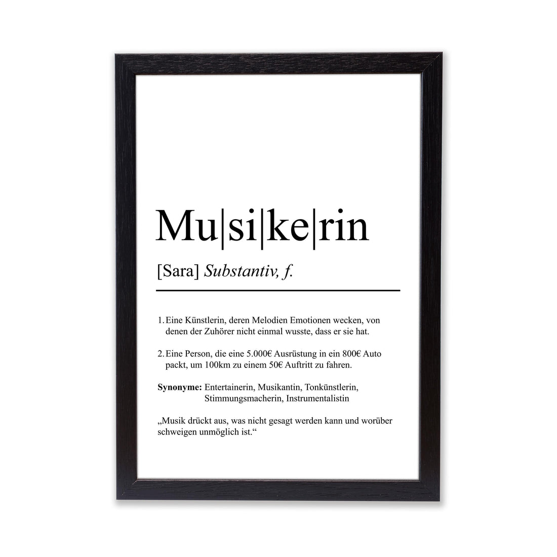 Musikerin Definition Poster personalisierbar mit Namen Beruf Poster Musikerin Geschenk Einzug Geburtstag Geschenk Musikerin Poster Beruf