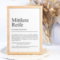 Mittlere Reife Definition Poster personalisierbar mit Namen Abschluss Poster Geschenk zum Abschluss Mittlere Reife Geschenk Abschluss Poster