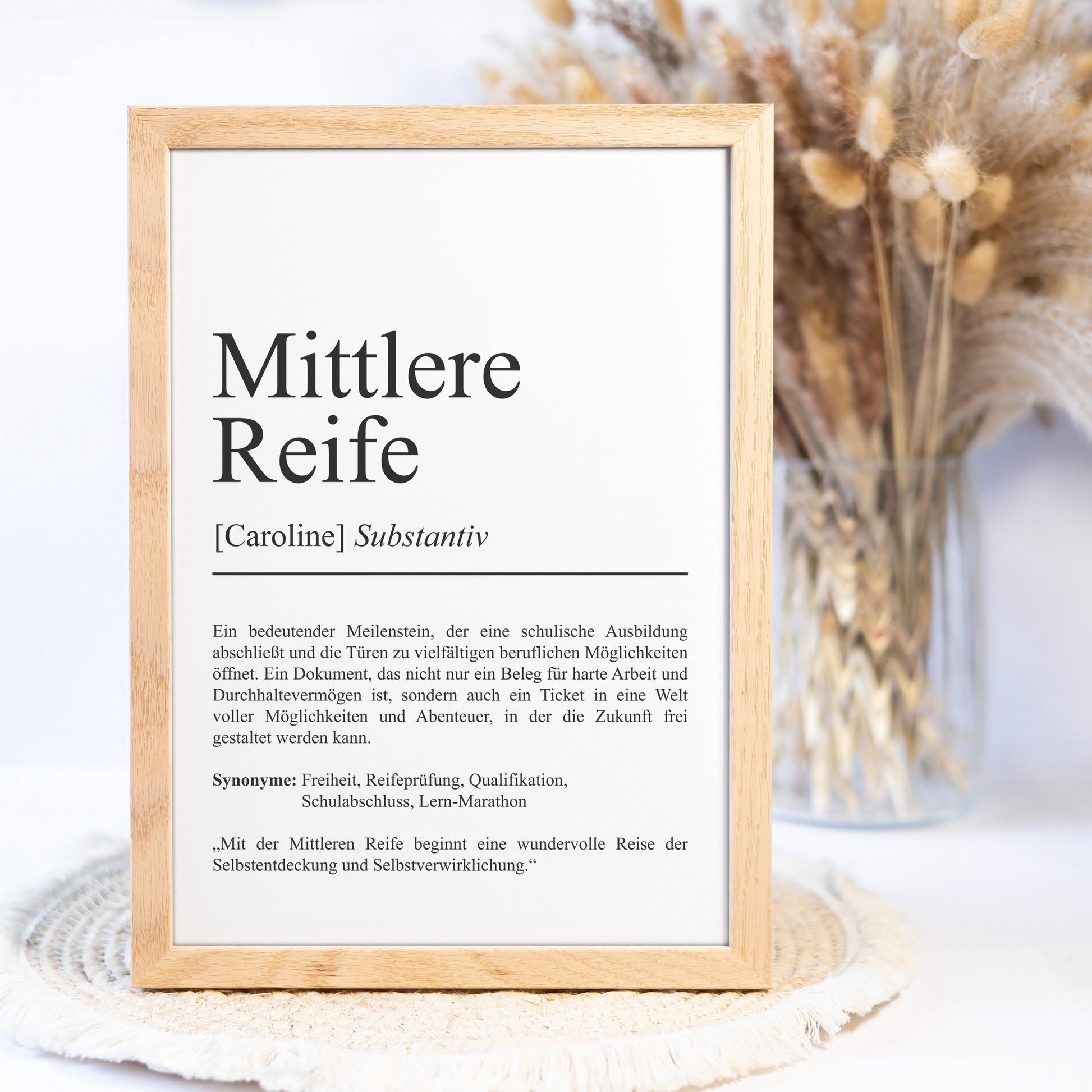 Mittlere Reife Definition Poster personalisierbar mit Namen Abschluss Poster Geschenk zum Abschluss Mittlere Reife Geschenk Abschluss Poster