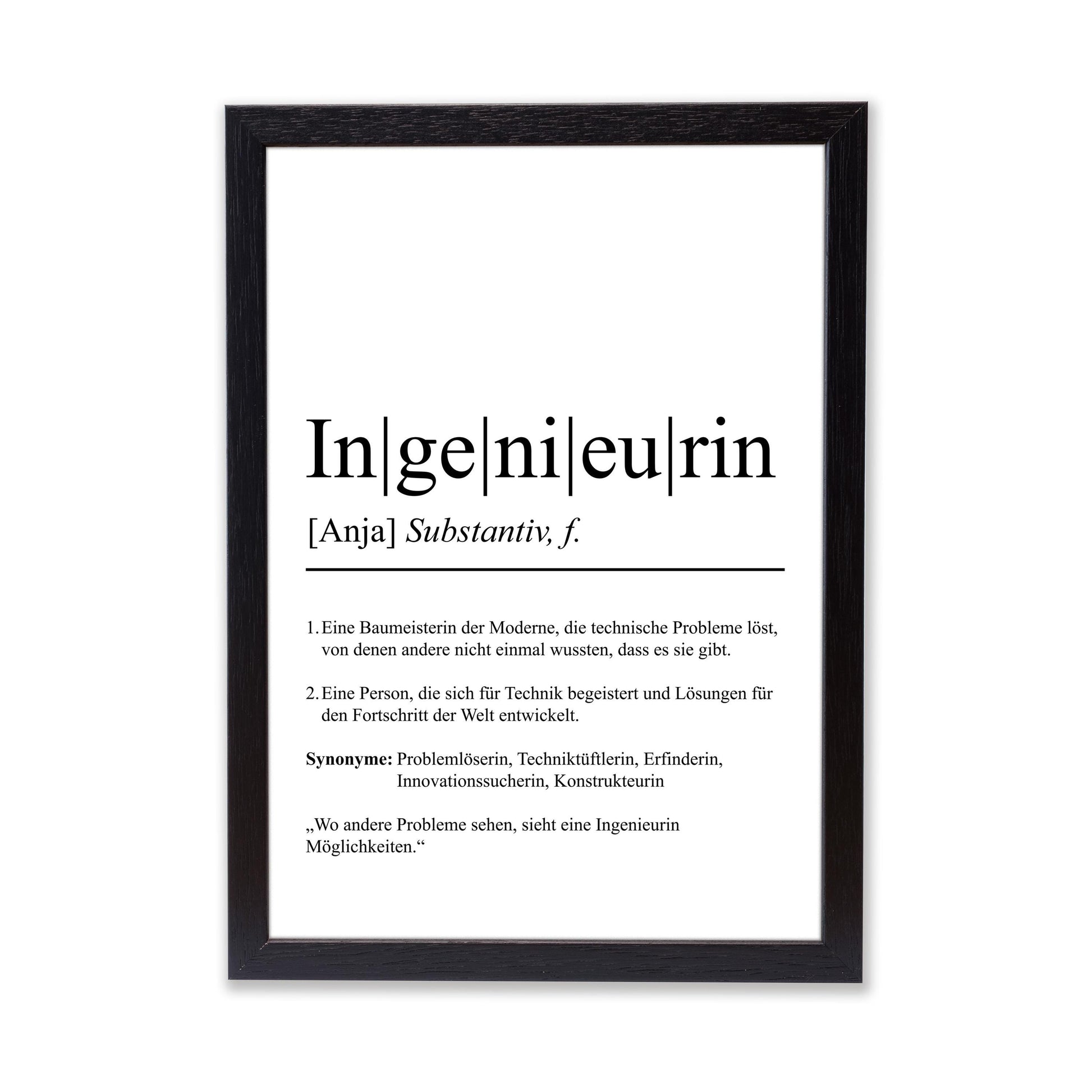 Ingenieurin Definition Poster personalisierbar mit Namen Beruf Poster Ingenieurin Geschenk Einzug Geburtstag Geschenk Ingenieur Poster Beruf