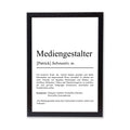 Mediengestalter Definition Poster personalisierbar mit Namen Beruf Poster Mediengestalter Geschenk Einzug Geburtstag Geschenk Gestalter