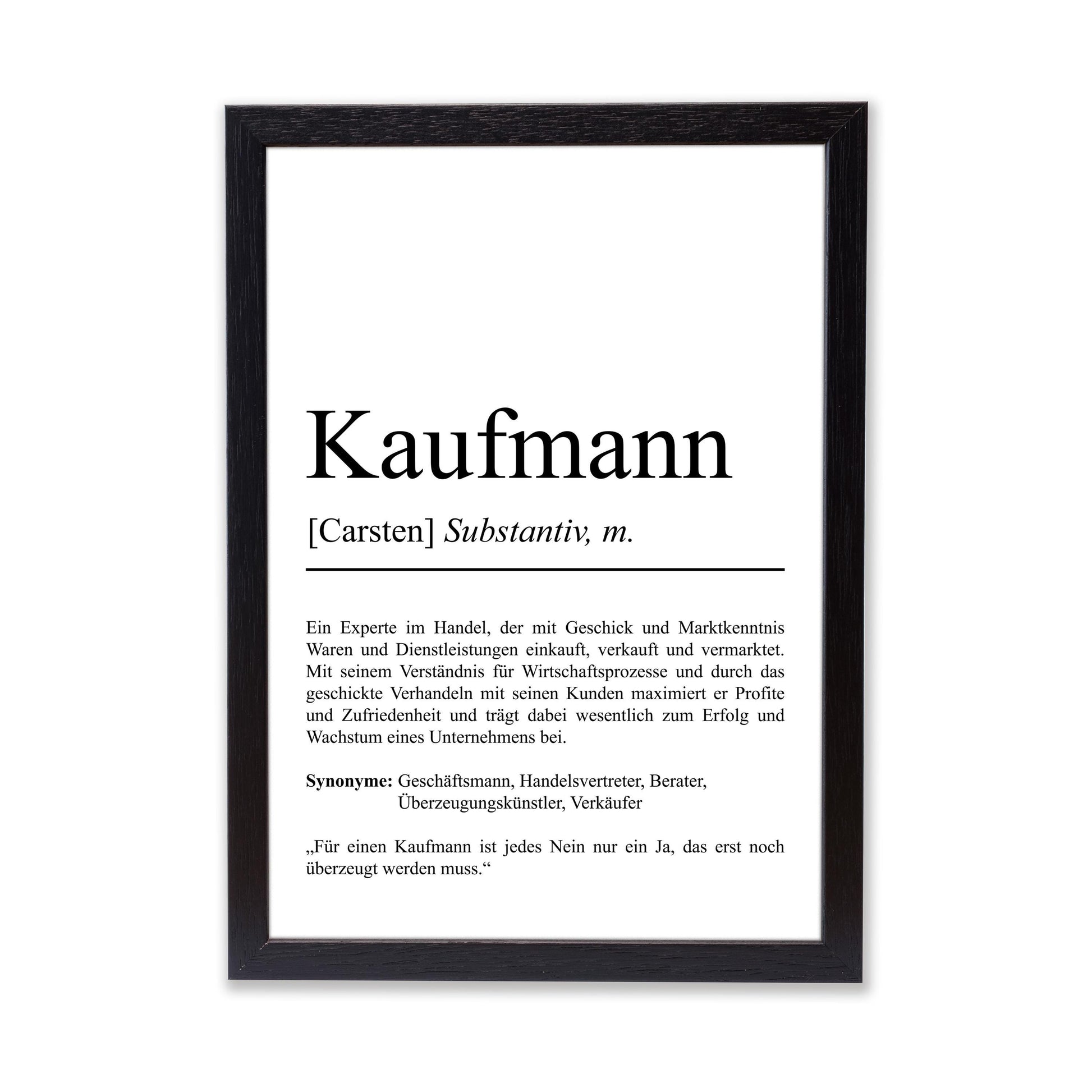 Kaufmann Definition Poster personalisierbar mit Namen Beruf Poster Kaufmann Geschenk Einzug Geburtstag Geschenk Kaufmann Poster Beruf