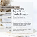 Kinder und Jugendlichenpsychotherapeut Definition Poster personalisierbar mit Namen Beruf Poster Psychotherapeut Geschenk Einzug Geburtstag