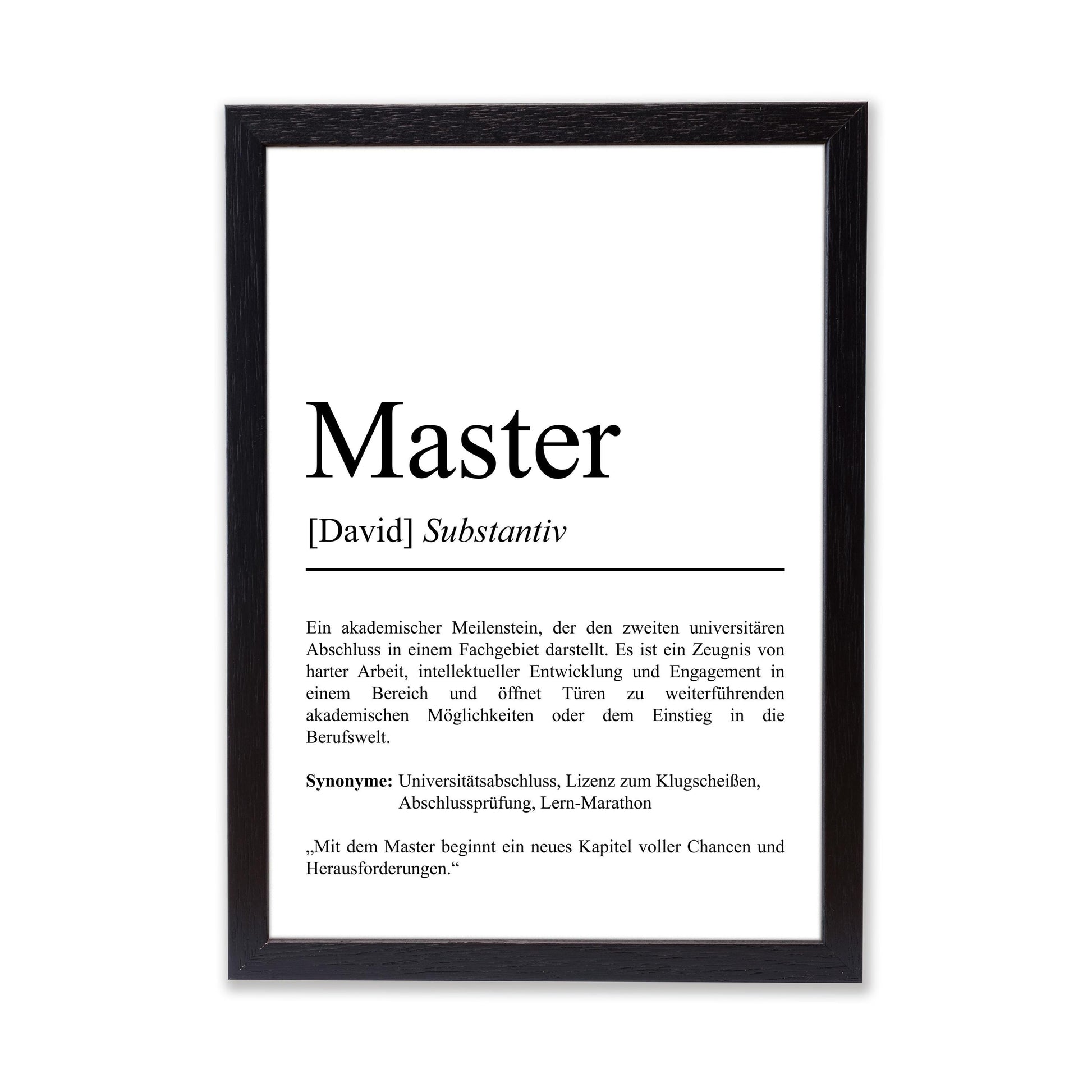 Master Definition Poster personalisierbar mit Namen Abschluss Poster Master Geschenk zum Abschluss Geschenk Master Poster Definition