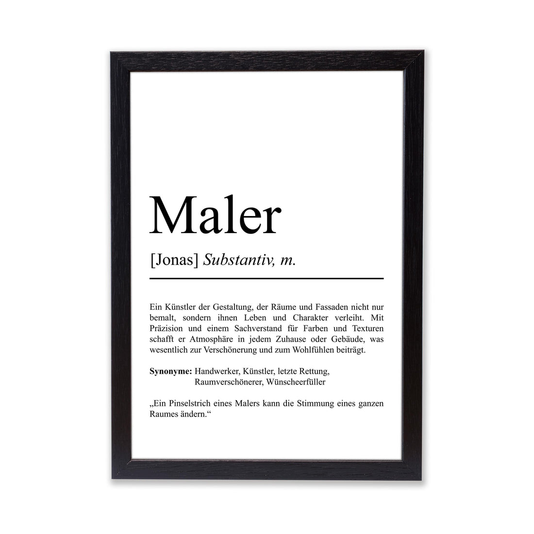 Maler Definition Poster personalisierbar mit Namen Beruf Poster Maler Geschenk Einzug Geburtstag Geschenk Maler Poster Beruf