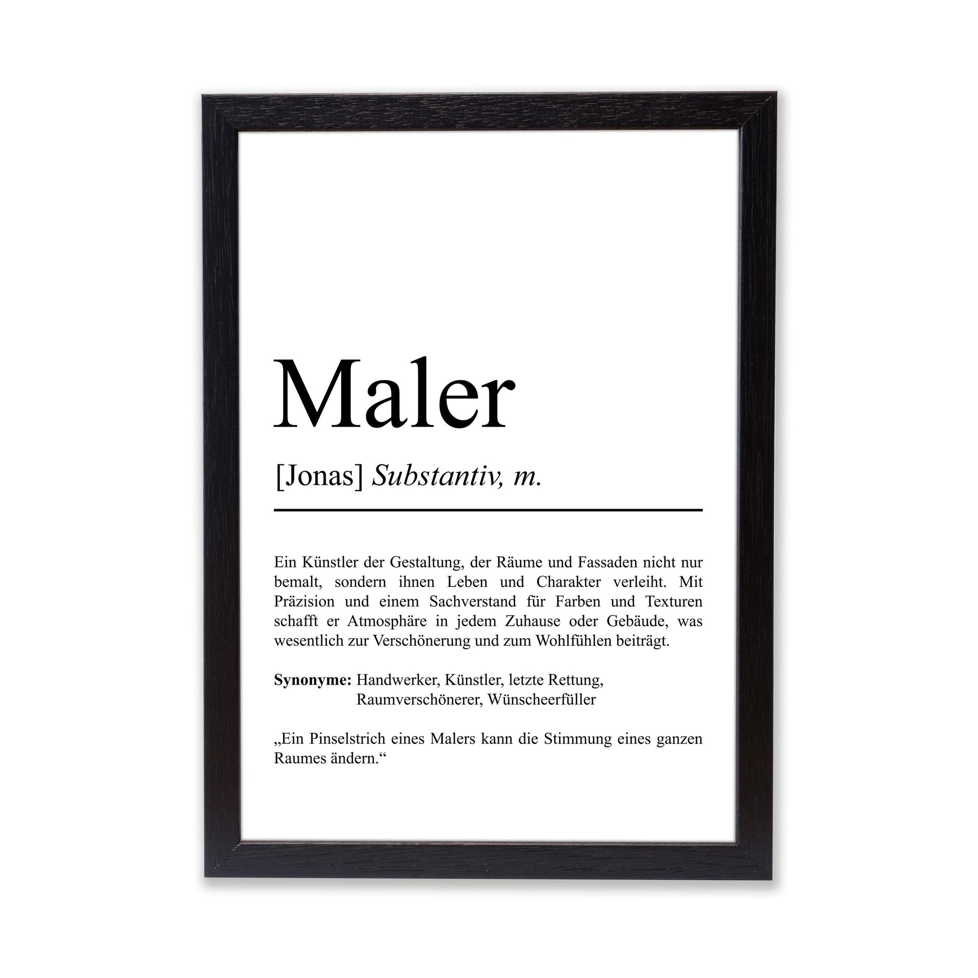 Maler Definition Poster personalisierbar mit Namen Beruf Poster Maler Geschenk Einzug Geburtstag Geschenk Maler Poster Beruf