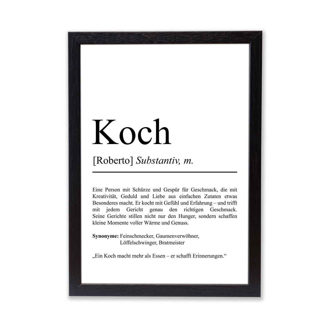 Koch Definition Poster personalisierbar mit Namen Beruf Poster Koch Geschenk Einzug Geburtstag Geschenk Koch Poster Beruf Definition