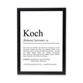 Koch Definition Poster personalisierbar mit Namen Beruf Poster Koch Geschenk Einzug Geburtstag Geschenk Koch Poster Beruf Definition