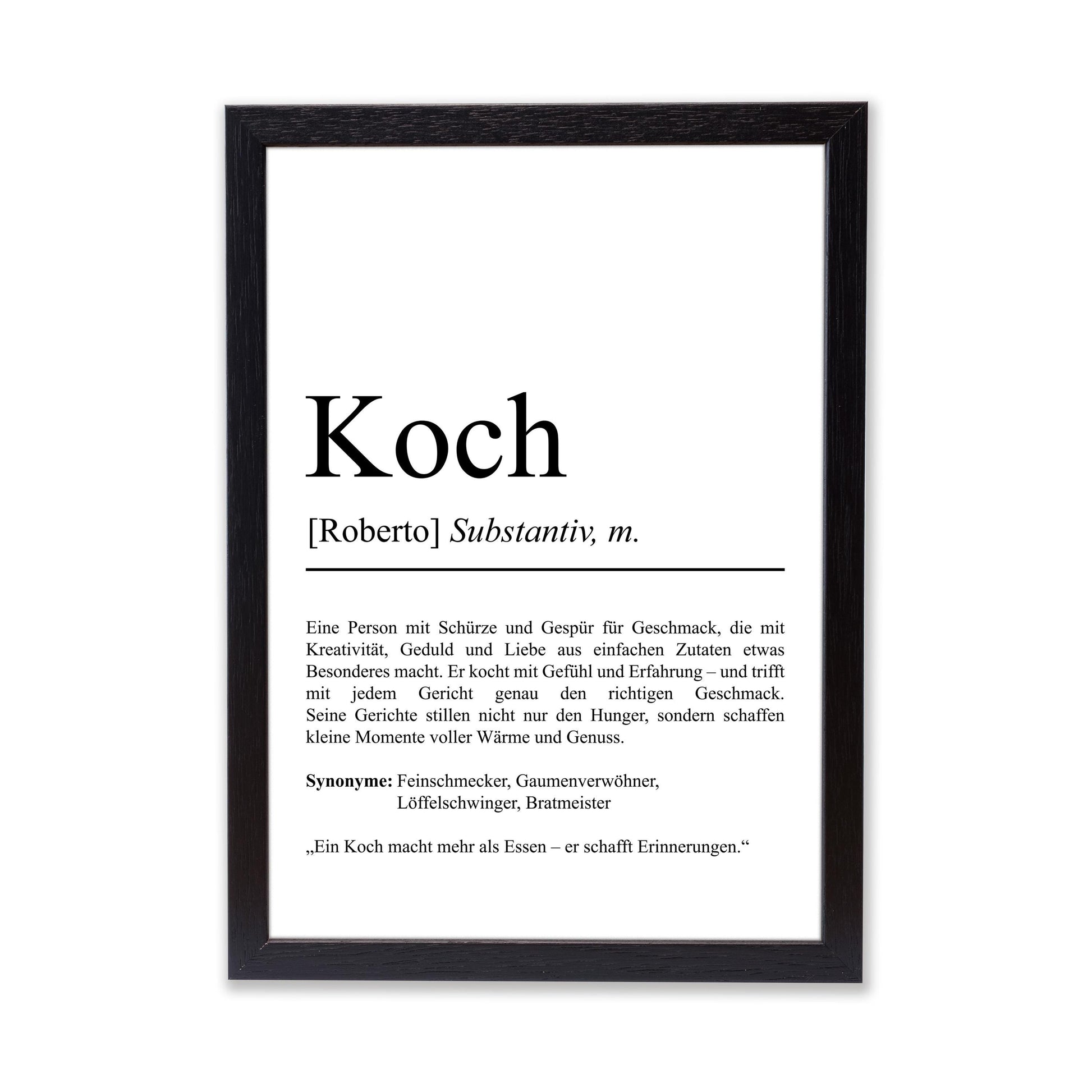 Koch Definition Poster personalisierbar mit Namen Beruf Poster Koch Geschenk Einzug Geburtstag Geschenk Koch Poster Beruf Definition