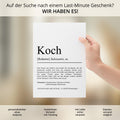 Koch Definition Poster personalisierbar mit Namen Beruf Poster Koch Geschenk Einzug Geburtstag Geschenk Koch Poster Beruf Definition