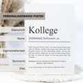 Kollege Definition Poster personalisierbar mit Namen Beruf Poster Kollege Geschenk Einzug Geburtstag Geschenk Kollege Poster Beruf