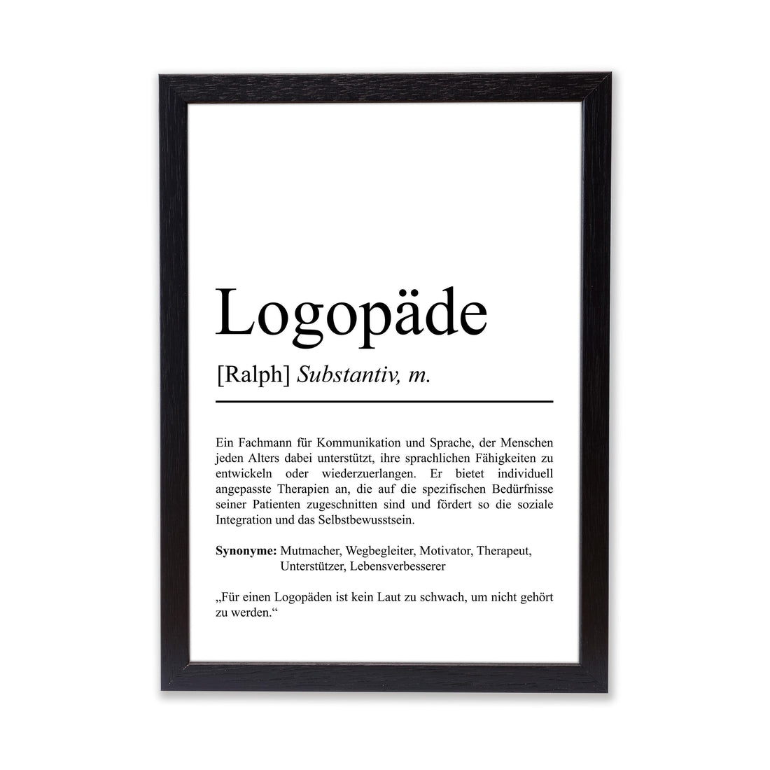 Logopäde Definition Poster personalisierbar mit Namen Beruf Poster Logopäde Geschenk Einzug Geburtstag Geschenk Logopäde Poster Beruf